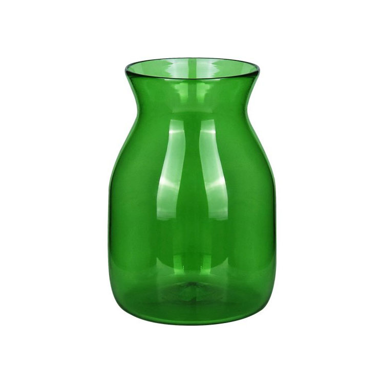 گلدان شیشه‌ای دست‌ساز طرح آیکیا کد ۲۰۳ رنگ سبز زمردی