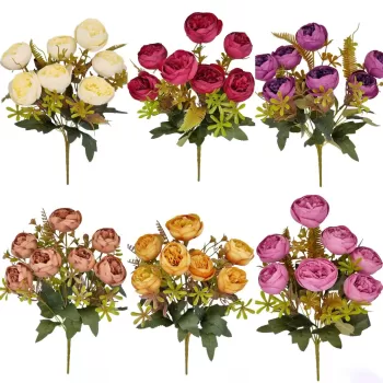 گل مصنوعی بوته پیونی (عمده) ۸۸۷